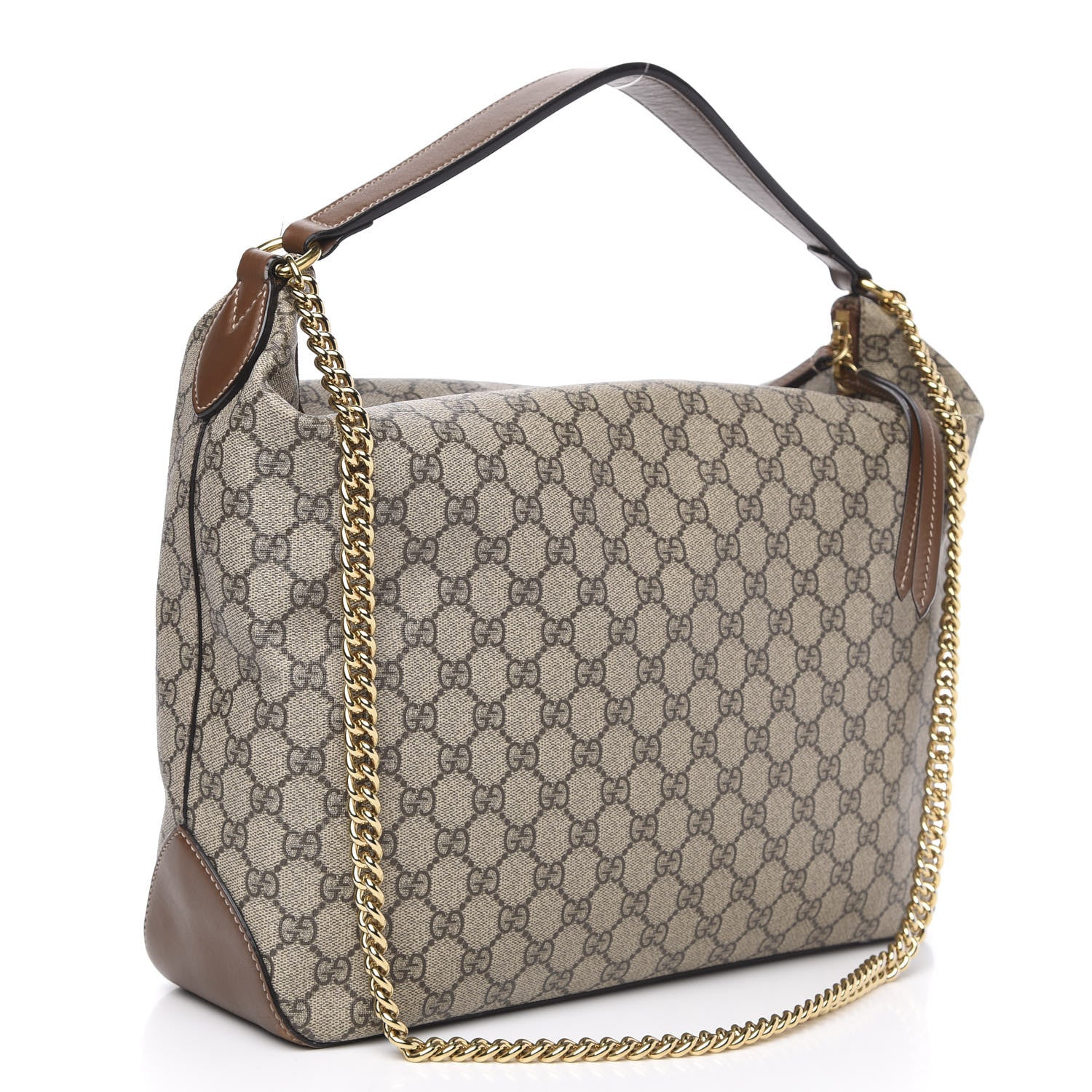Gucci GG Supreme Monogram Large Linea A Hobo Light Brown 3 of 13