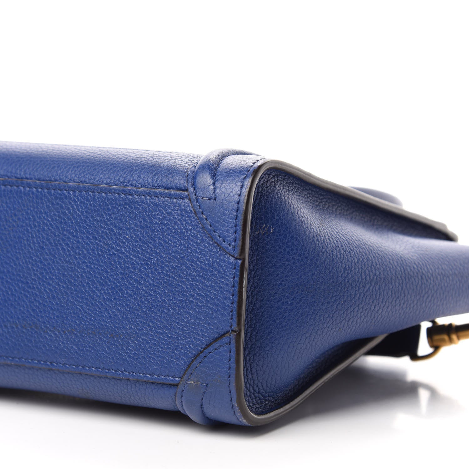 Celine Drummed Calfskin Nano Luggage Indigo 7 of 15