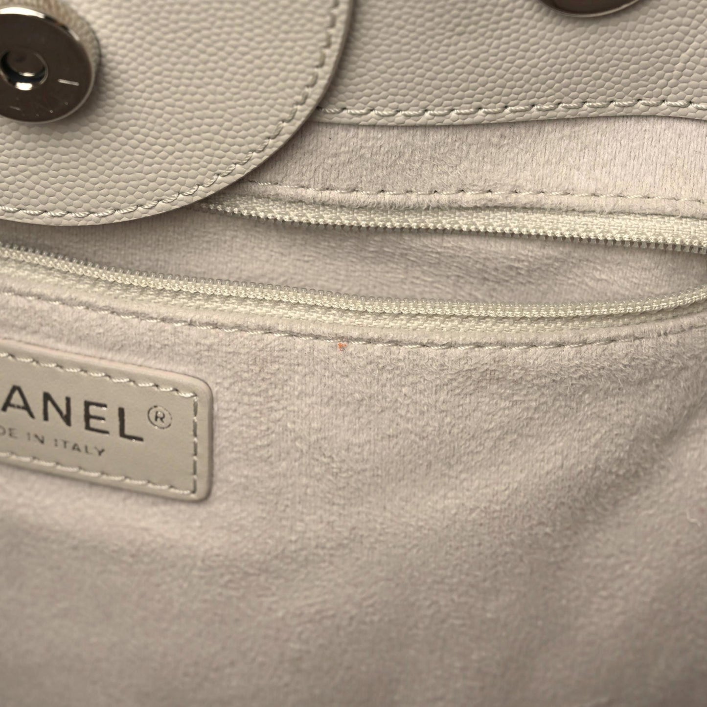 Caviar Small Studded Deauville Tote Ivory