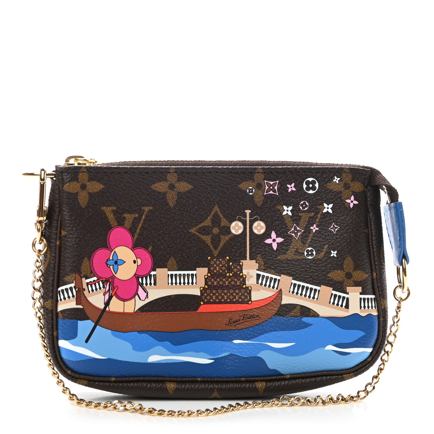 Louis Vuitton Monogram 2019 Christmas Animation Mini Venice Pochette Accessories Blue 1 of 8