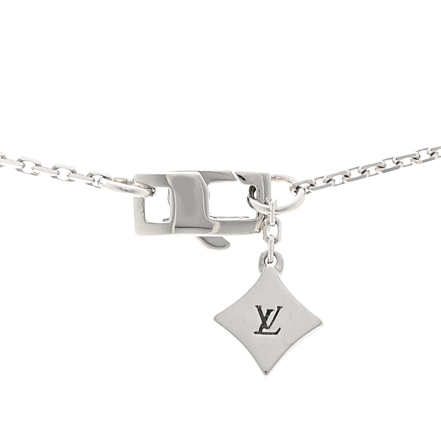 Louis Vuitton 18K White Gold Diamond Les Ardentes Pendant Necklace 4 of 4