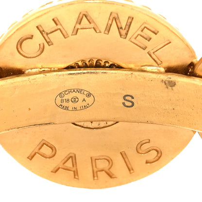 Chanel Metal Medallion CC Cuff Bracelet Gold 4 of 4