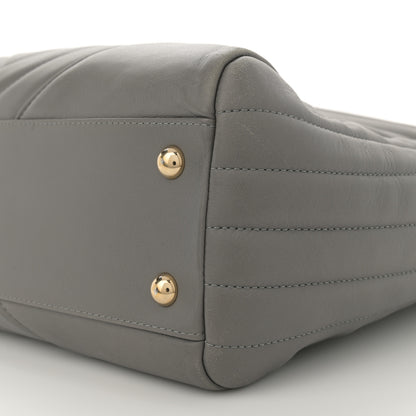 Chanel Calfskin Chevron Quilted Statement Shopping Tote Grey 12 of 12
