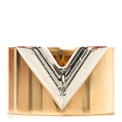 Louis Vuitton Brass Essential V Ring L 57 8 Gold Silver 1 of 5