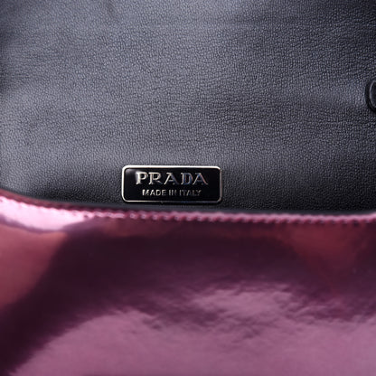 Prada Metallic Vitello Saffiano Cahier Bag Ferro Black 6 of 10