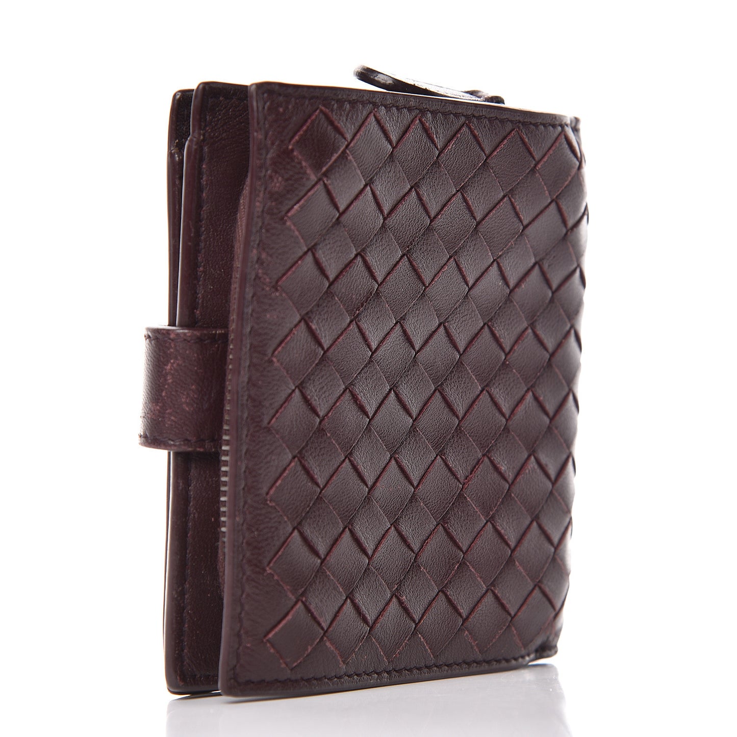 Nappa Intrecciato Mini Wallet Dark Barolo