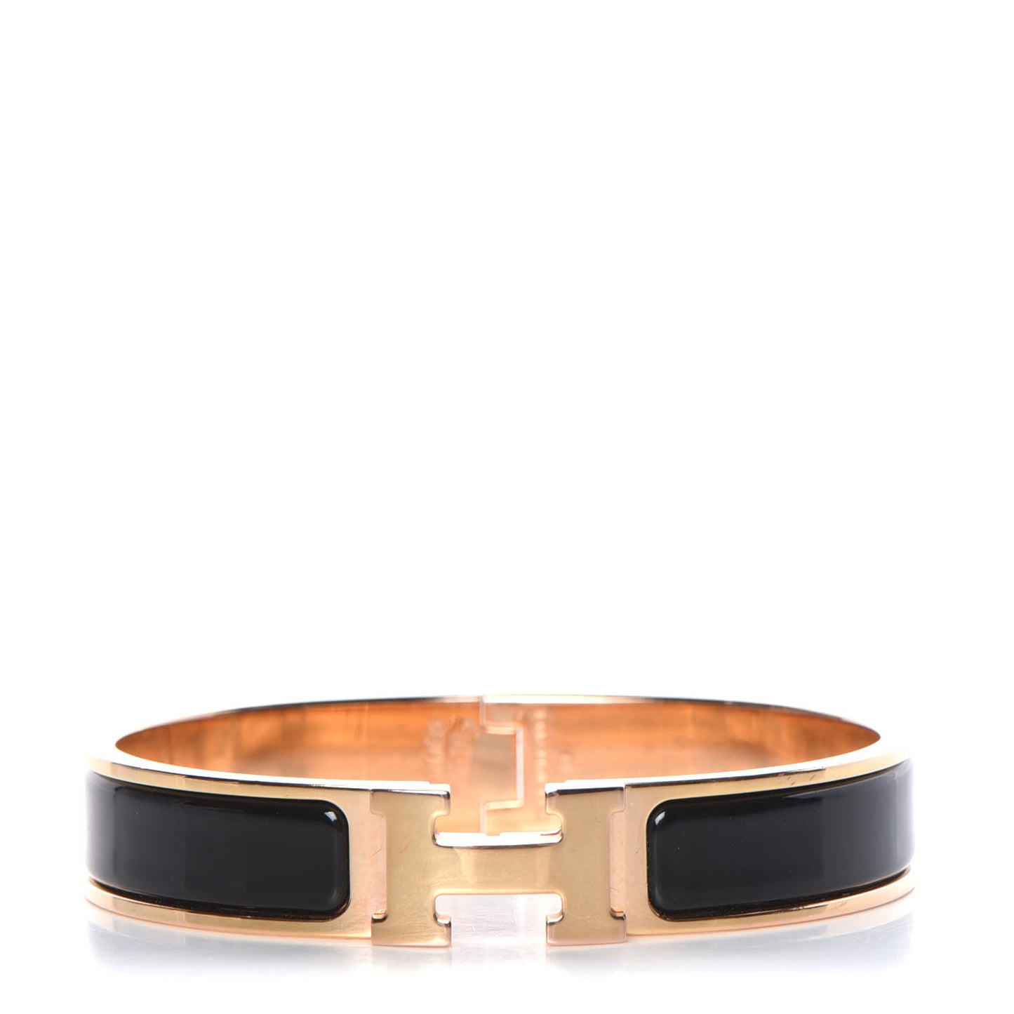 Enamel Narrow Clic Clac H Bracelet GM Black