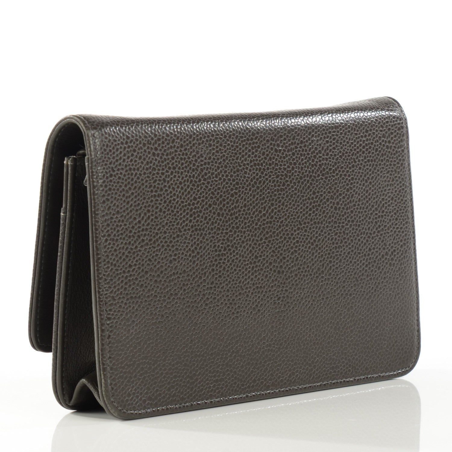 Chanel Caviar Timeless CC Wallet on Chain WOC Grey 3 of 8