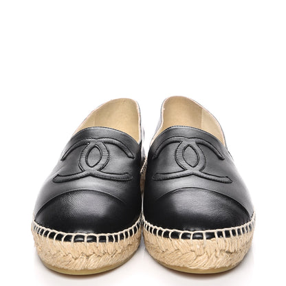 Chanel Lambskin CC Espadrilles 37 Black 2 of 10
