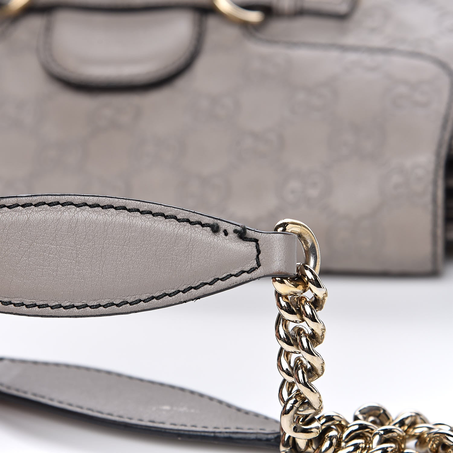 Gucci Soft Guccissima Large Emily Chain Shoulder Bag Storm Grey 12 of 17