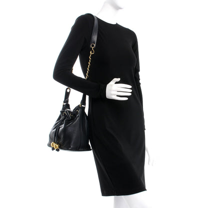 Chanel Lambskin CC Drawstring Bag Black 2 of 10