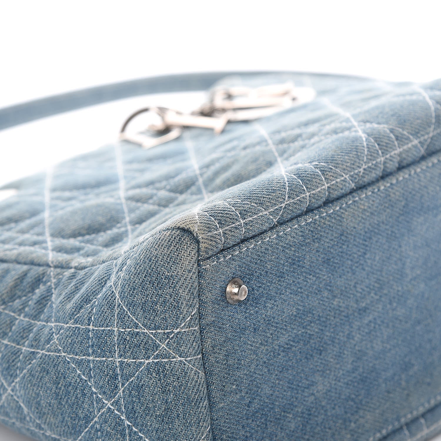 Christian Dior Denim Cannage Medium Lady Dior Blue 8 of 13
