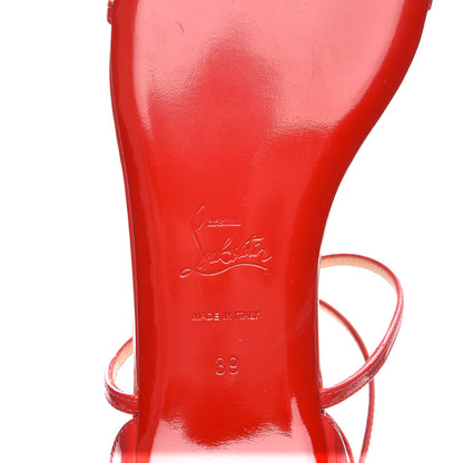 Christian Louboutin Patent Blakissima Flat Sandals 39 Fraise 7 of 8