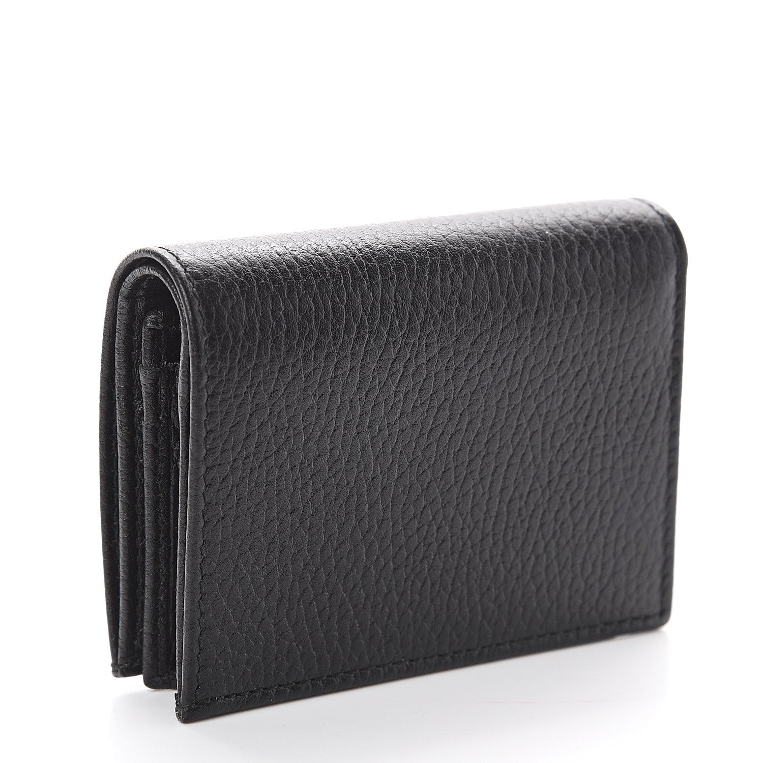 Gucci Pebbled Calfskin GG Marmont Card Case Black 2 of 5