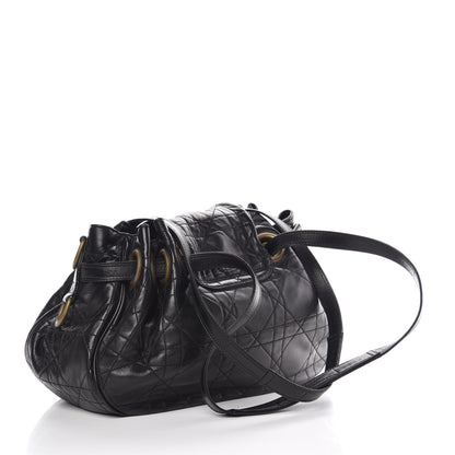Christian Dior Lambskin Cannage Flap Shoulder Bag Black 3 of 11