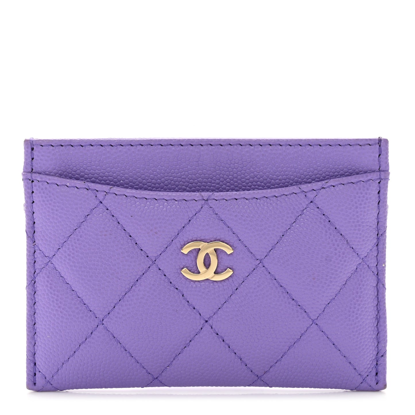 Caviar Quilted Wallet Purple