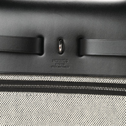 Hermes Toile H Berline Vache Hunter Herbag Zip PM 31 Black Ecru 7 of 12