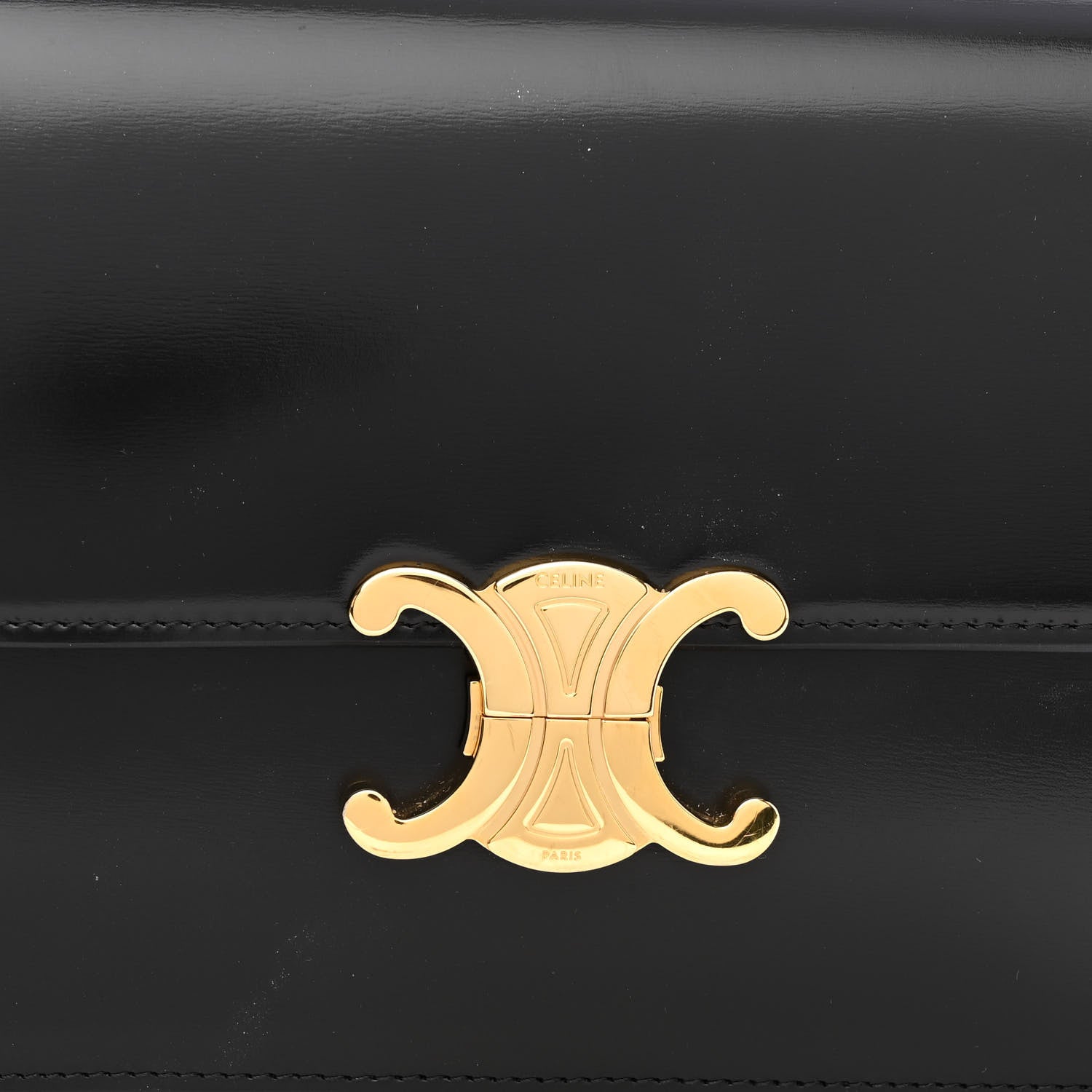 Celine Shiny Calfskin Medium Triomphe Black 7 of 9