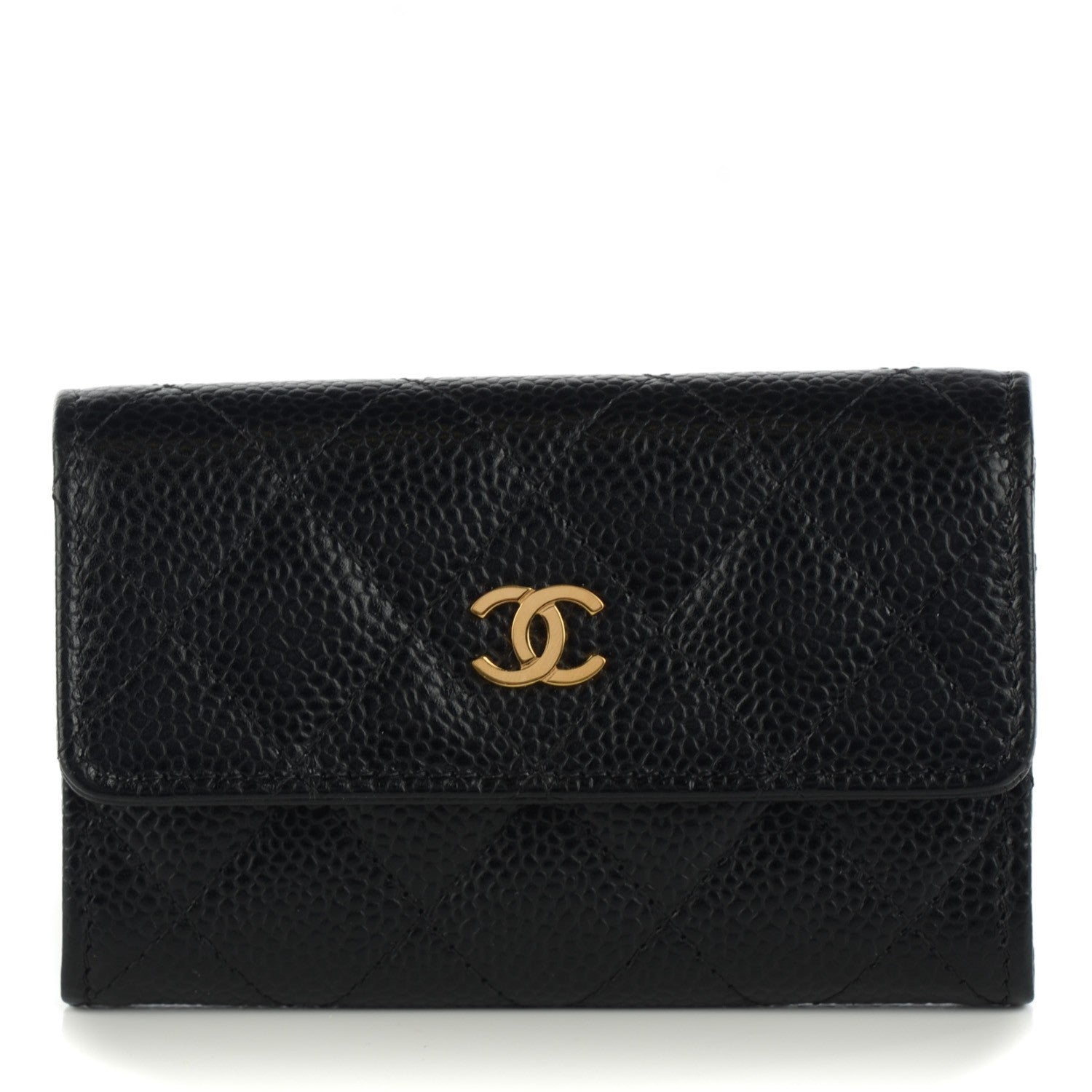 Chanel Caviar Quilted Flap Card Holder Black 1 of 8