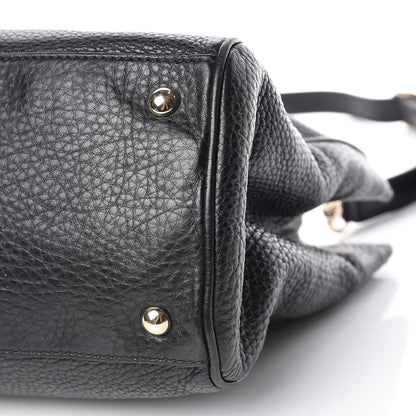 Gucci Pebbled Calfskin Medium Bamboo Shopper Tote Black 6 of 11