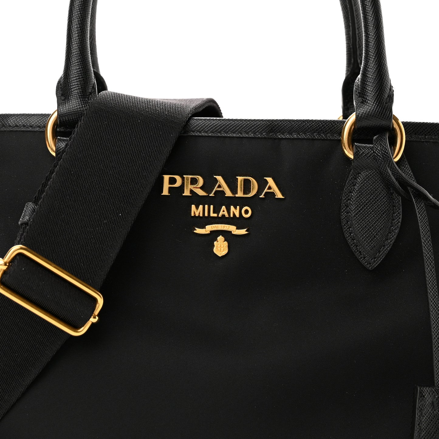 Tessuto Nylon Saffiano Small Tote Black