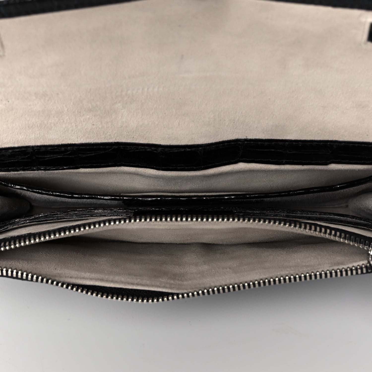 Nancy Gonzalez Crocodile Foldover Clutch Black 7 of 9