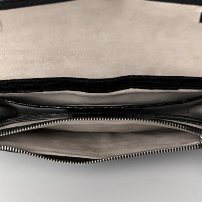 Nancy Gonzalez Crocodile Foldover Clutch Black 7 of 9