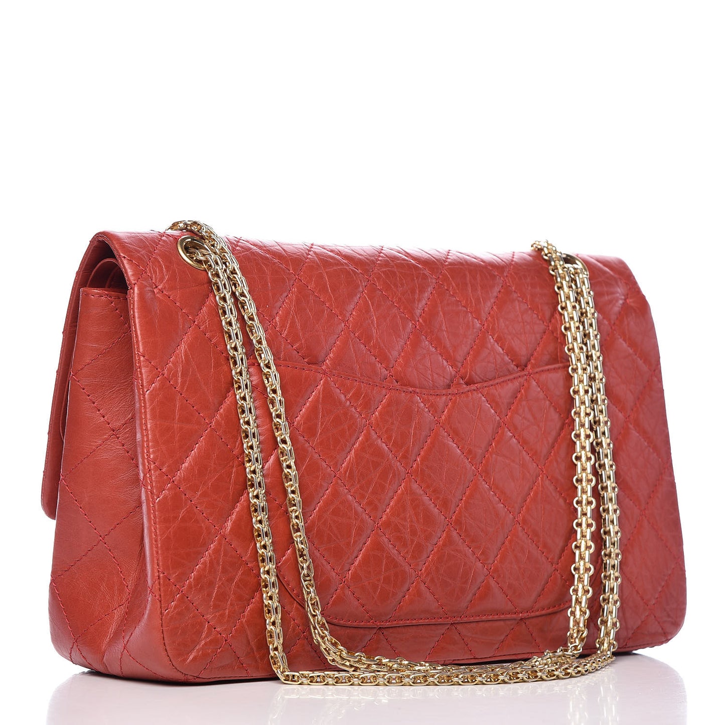 Aged Calfskin Quilted 2.55 Reissue 227 Flap Red