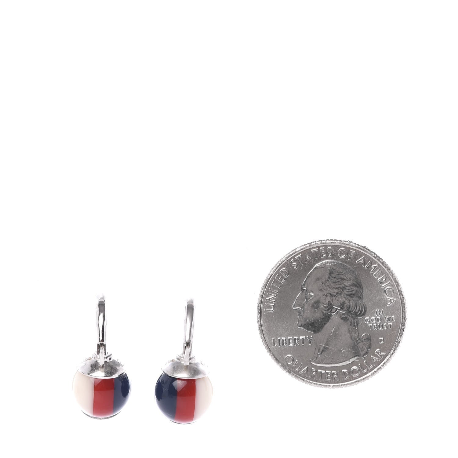 Gucci Resin Web Drop Earrings Blue Red 2 of 6