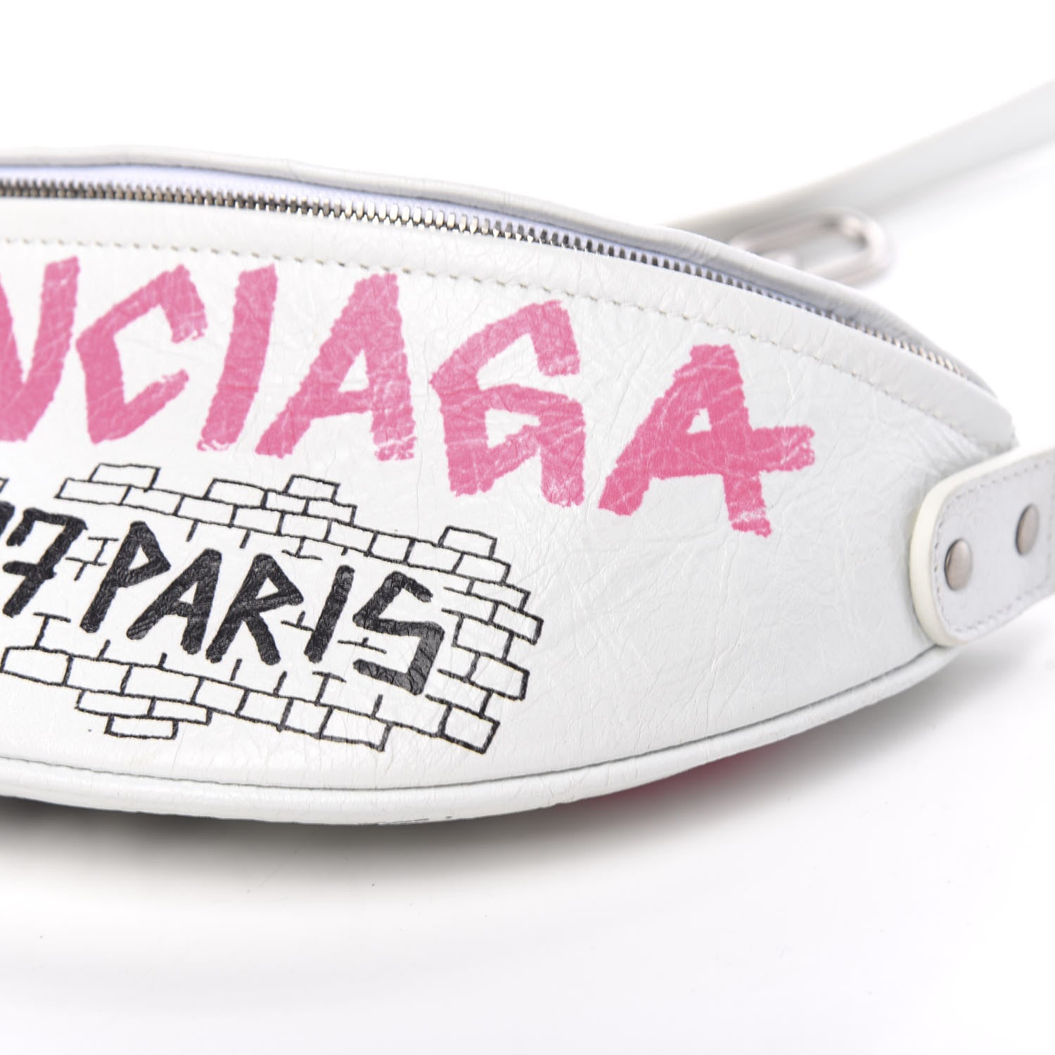 Balenciaga Agneau Arena Graffiti All Over XXS Souvenir Belt Bag White Multicolor 8 of 9