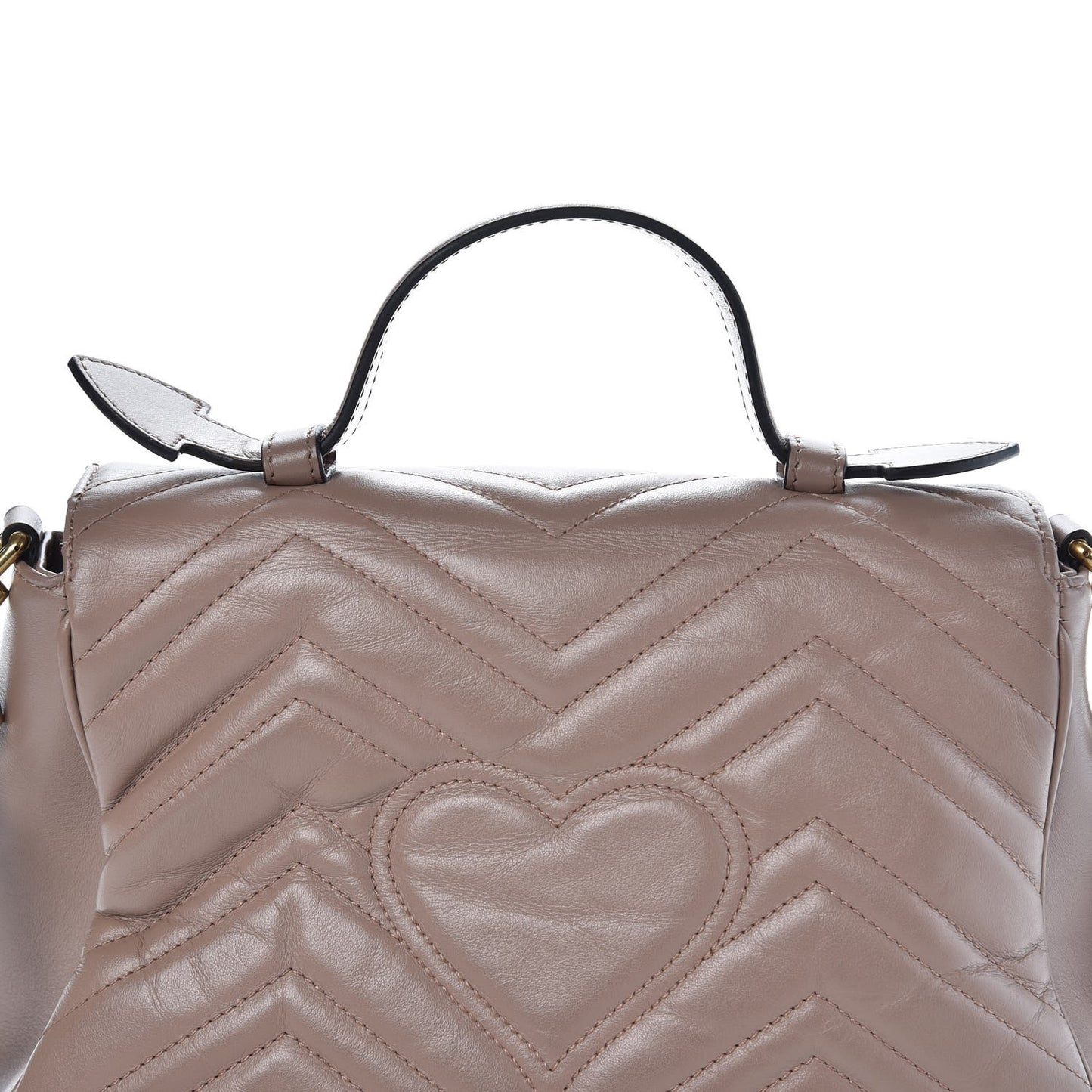 Calfskin Matelasse Small GG Marmont Top Handle Shoulder Bag Porcelain Rose