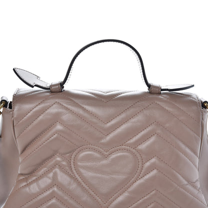 Gucci Calfskin Matelasse Small GG Marmont Top Handle Shoulder Bag Porcelain Rose 15 of 15