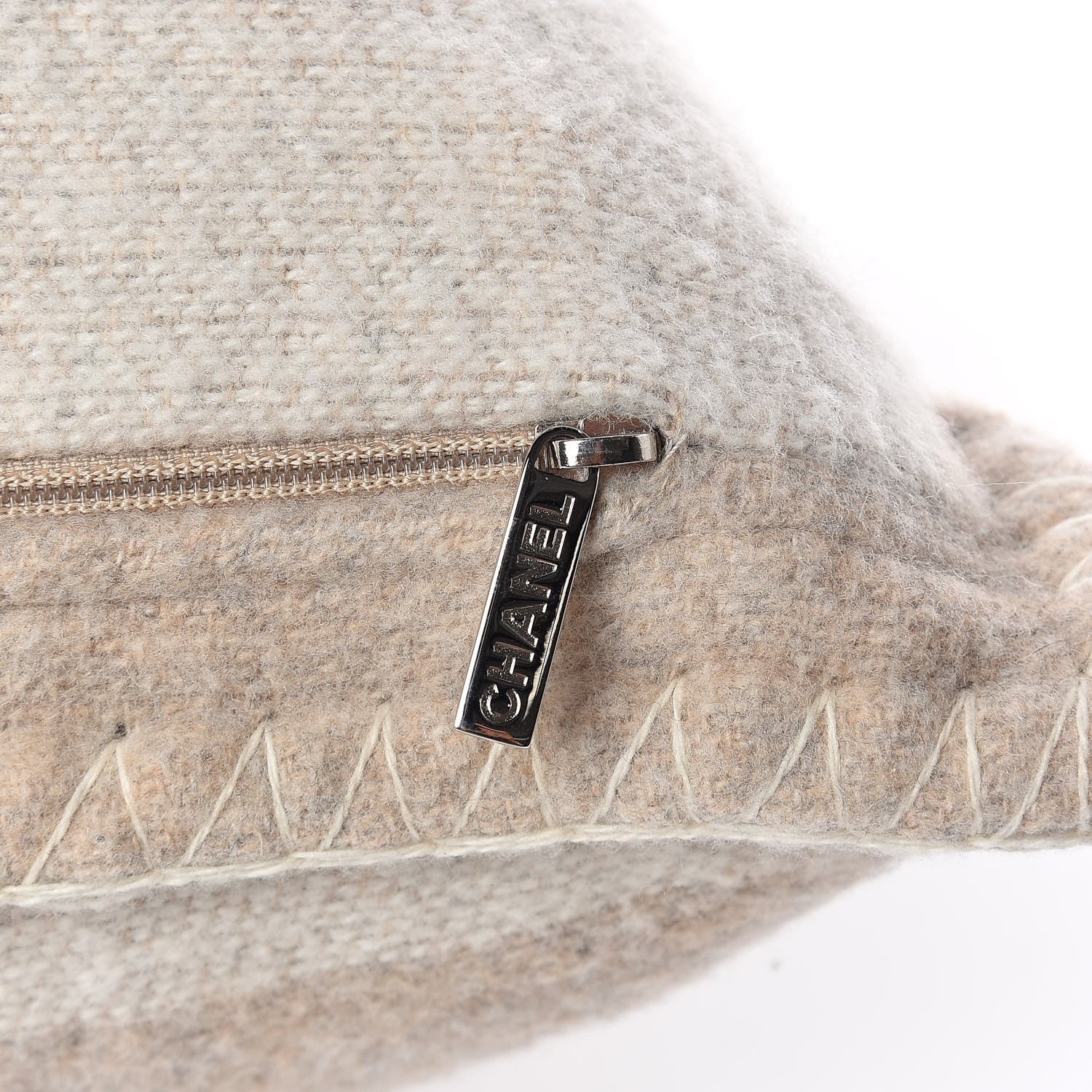 Chanel Merino Wool Cashmere CC Pillow Beige Off White 7 of 11