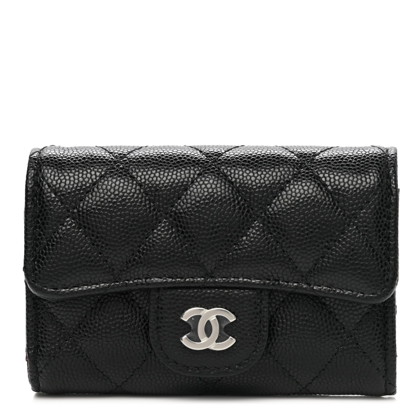 Caviar Quilted Classic 4 Key Holder Wallet Black