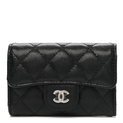 Chanel Caviar Quilted Classic 4 Key Holder Wallet Black 1 of 9