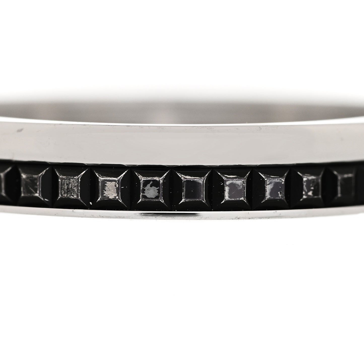 18K White Gold PVD Quatre Black Edition Wedding Band Ring 63 10.25