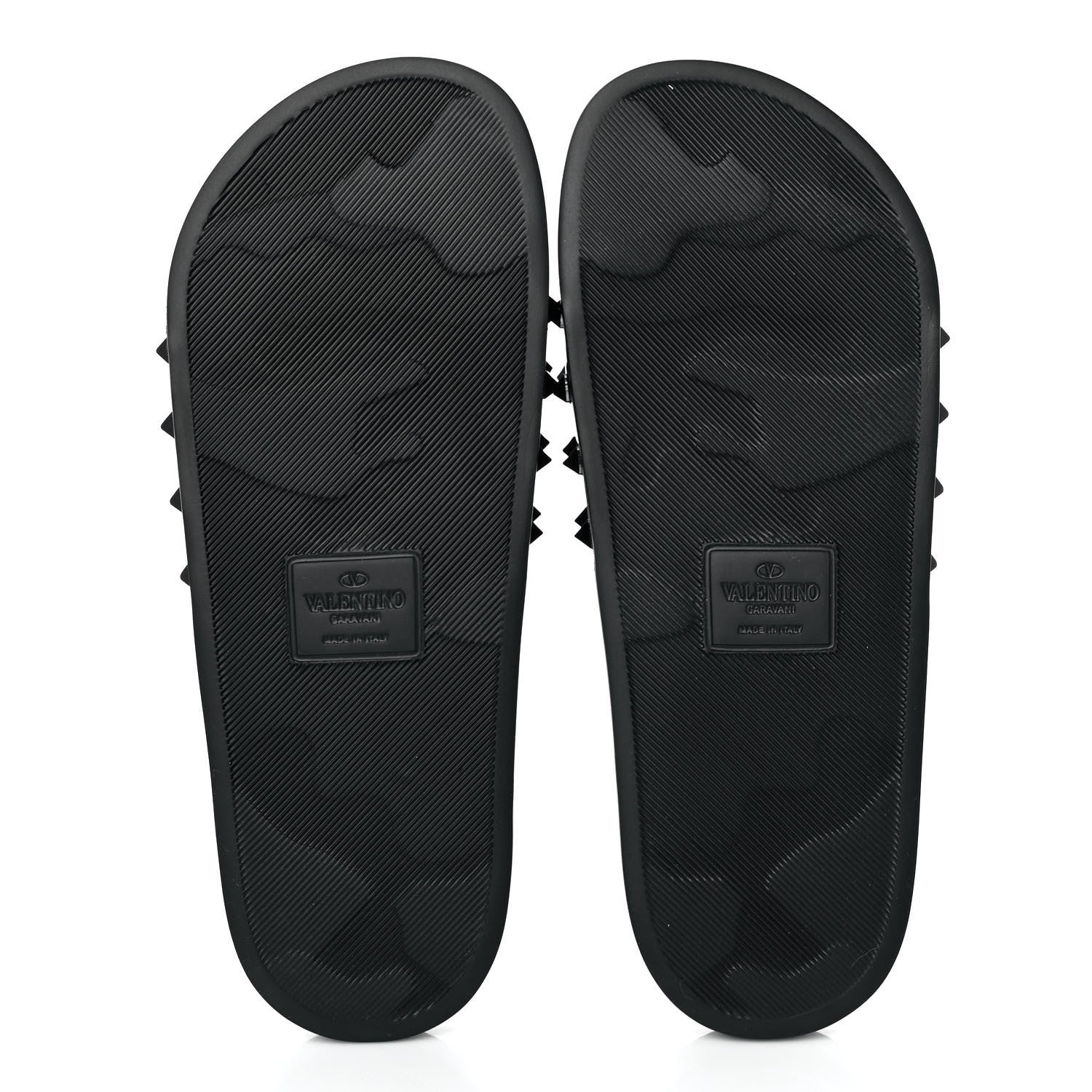 Valentino Garavani Patent Rubber Mens Rockstud VLogo Slide Sandals 41 Black 5 of 7
