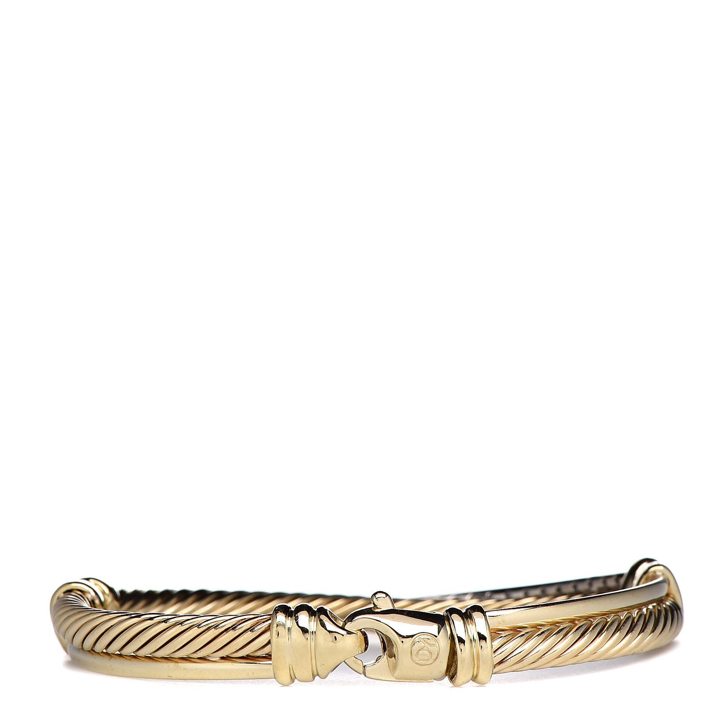 18K White Yellow Gold Diamond Crossover Bracelet