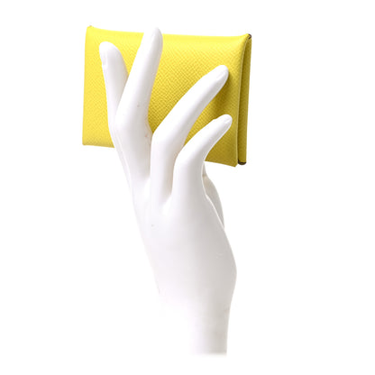 Hermes Epsom Calvi Card Case Lime 2 of 6
