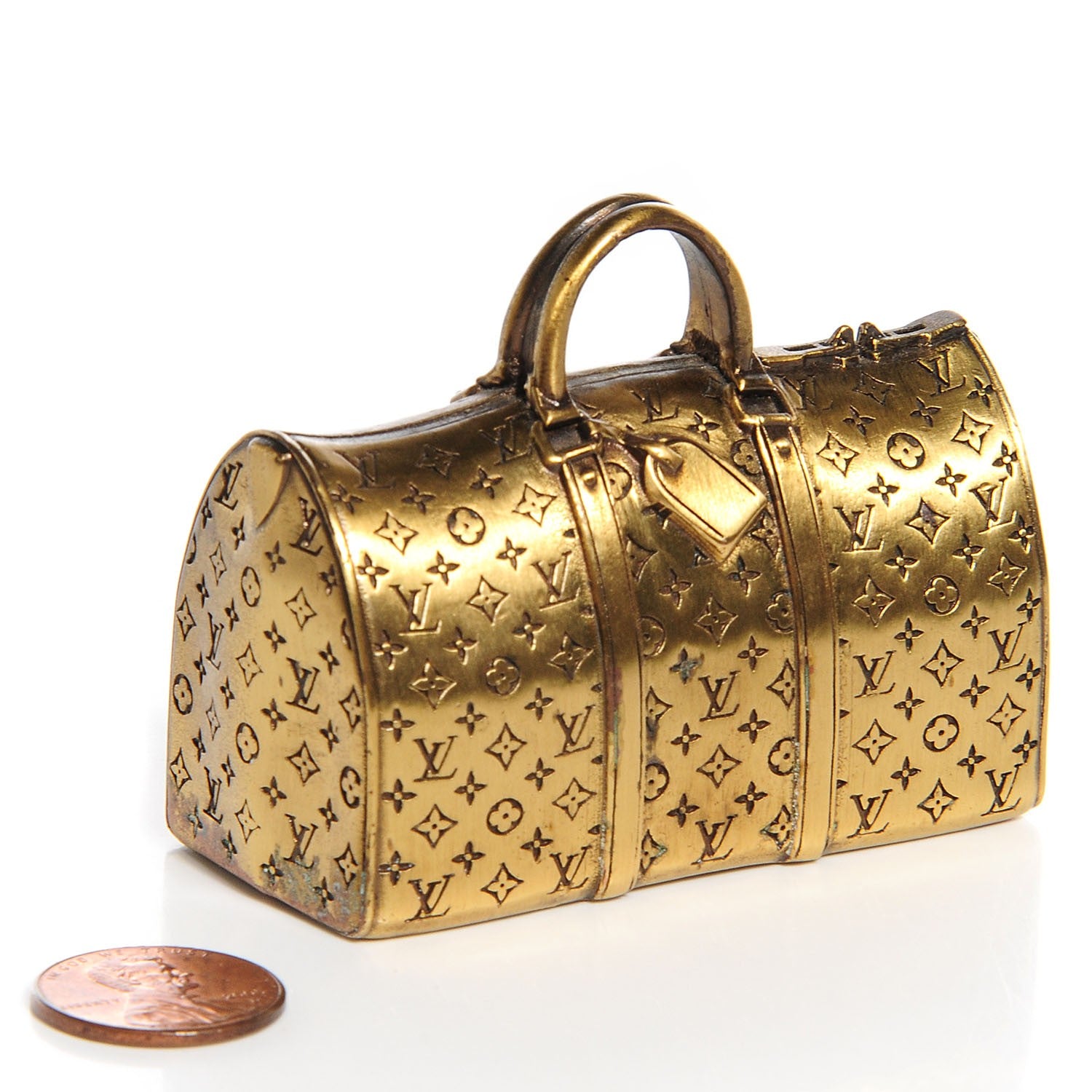 Louis Vuitton Antique Brass Keepall Paperweight 2 of 5