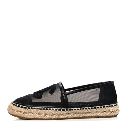 Chanel Mesh Grosgrain CC Espadrilles 38 Black 1 of 10