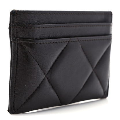 Chanel Lambskin Quilted Chanel 19 Card Holder Dark Brown 4 of 7