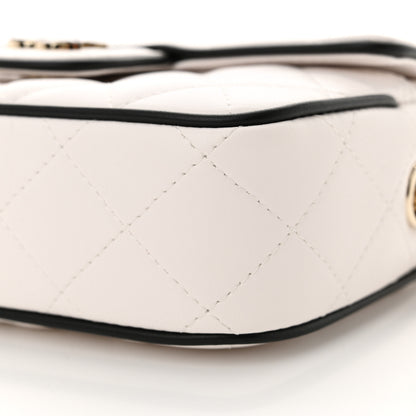 Chanel Lambskin Quilted Small Camera Case White Black 9 of 11