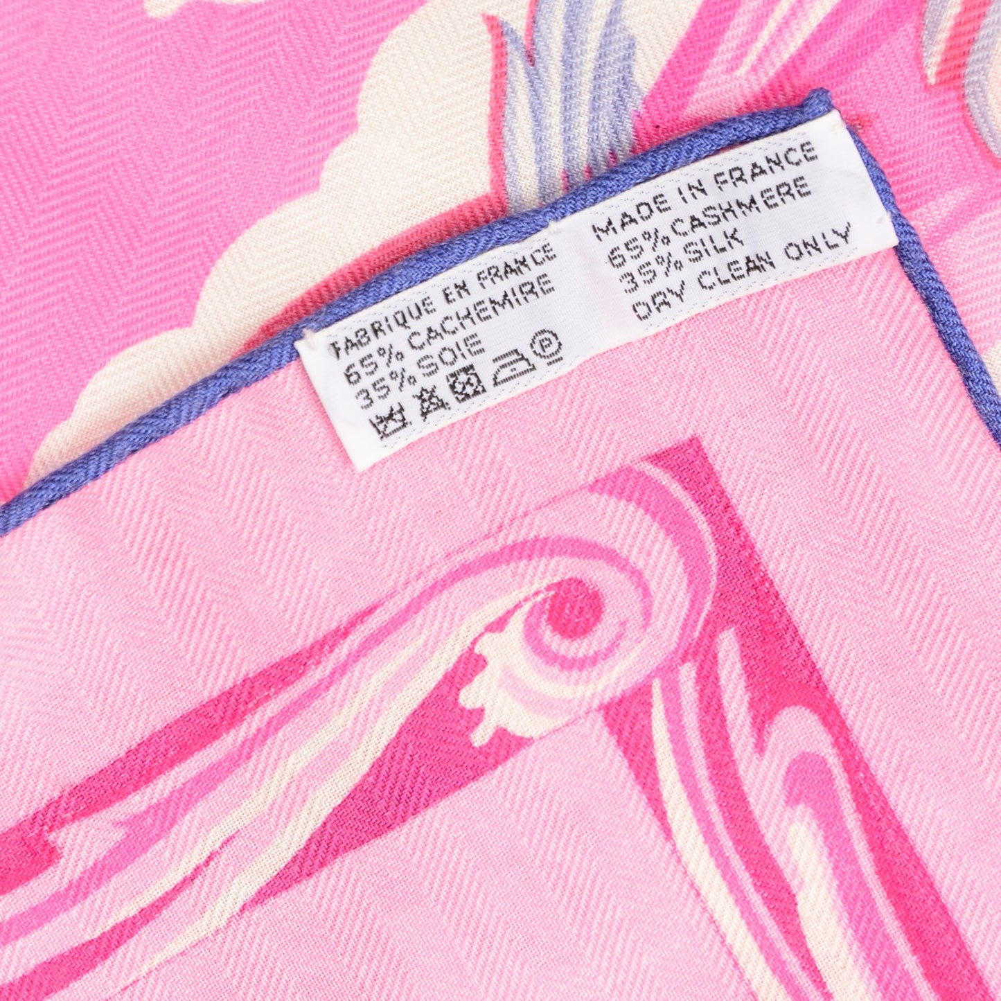Cashmere Silk De La Mer Au Ciel Shawl 140 Rose Vif Fuchsia Gris Bleuete