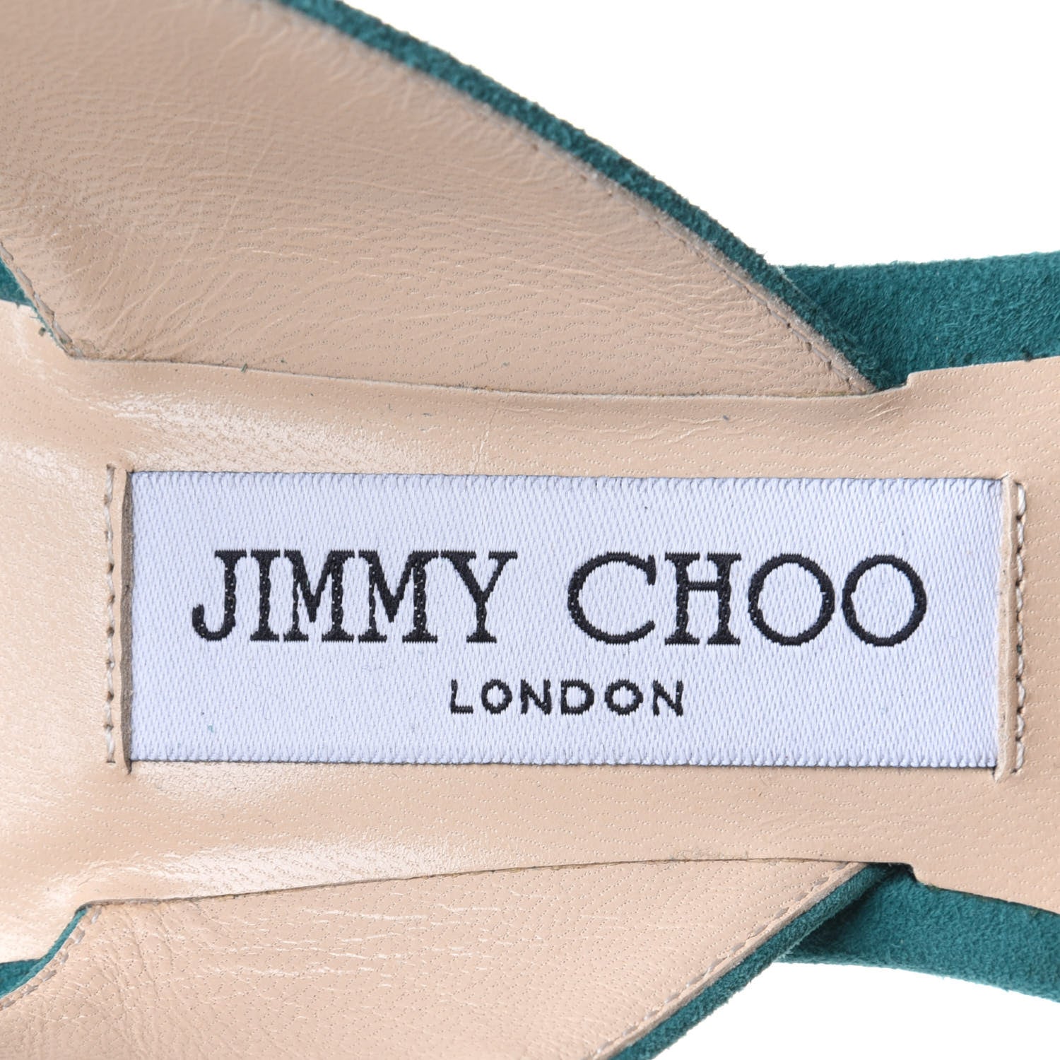 Jimmy Choo Suede Peep Toe Sandals 39.5 Emerald 9 of 9