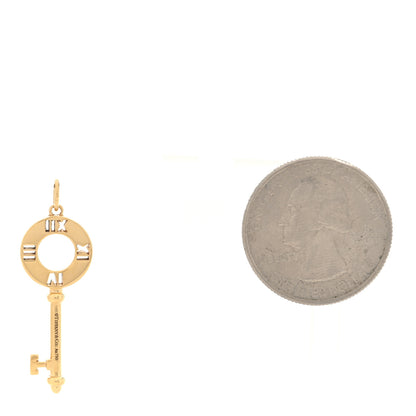 Tiffany 18K Yellow Gold Diamond Atlas Pierced Key Pendant 2 of 3