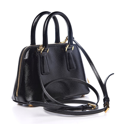 Prada Saffiano Vernice Mini Promenade Tote Black 3 of 9