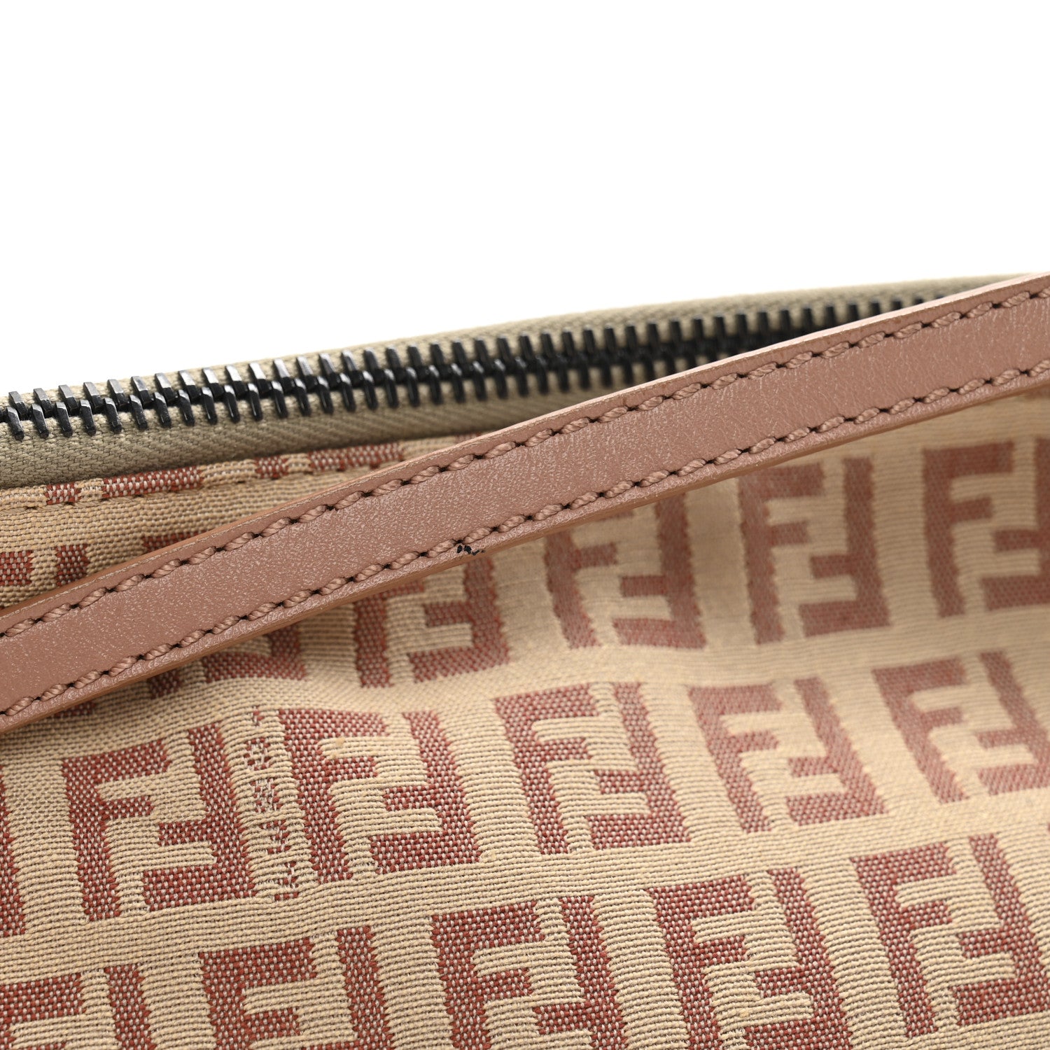 Fendi Zucchino Vitello Pochette Beige Bruciato Bois de Rose 14 of 15