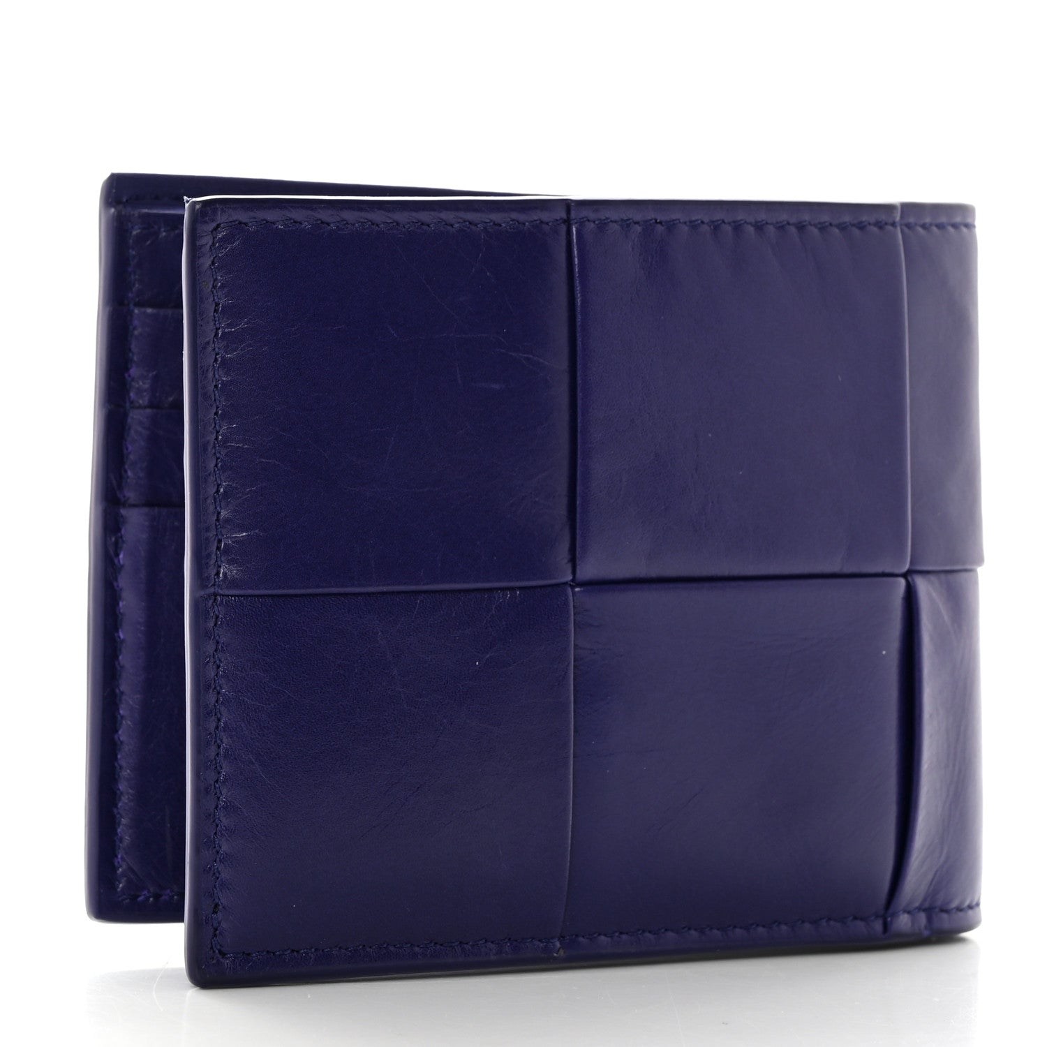 Bottega Veneta Calfskin Maxi Intrecciato Bi-Fold Wallet Plum 3 of 7