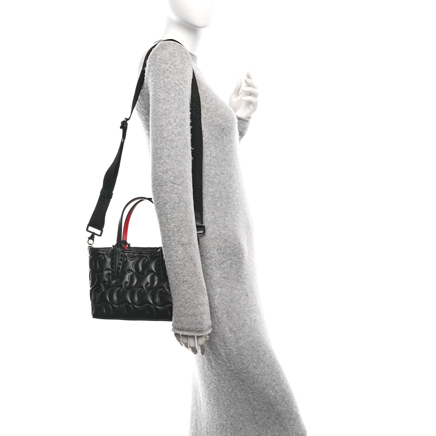 Christian Louboutin Nappa Embossed Mini East West Cabata Tote Black 2 of 9